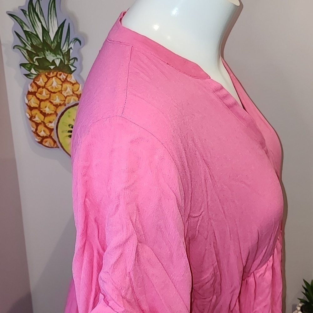 Torrid - Mini Washable Gauze Hi Low Waist Tunic Dress in Pink Sangria Su…​​​​​ - Picture 7 of 13